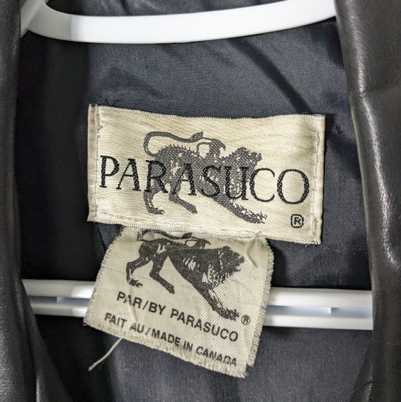 Vintage 80s PARASUCO Leather Motorcycle Jacket - Picture 3 of 11